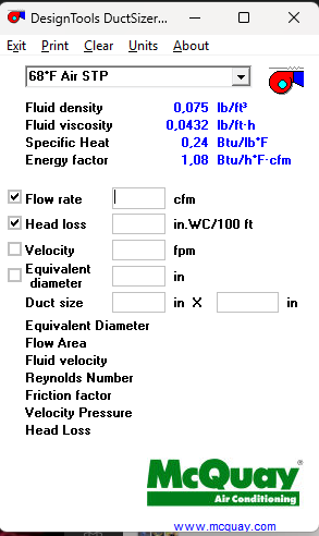 Duct Sizer